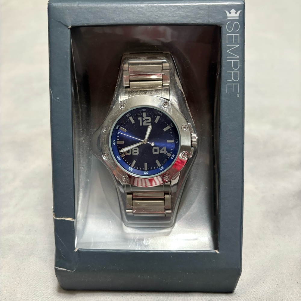Sempre Piu Silver and Blue Men's Watch
